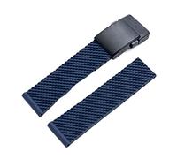 CEKGDB For Breitling Strap Soft Silicone Rubber Watch Band 22mm 24mm WatchBand Bracelet For Navitimer/Avenger/Superocean(Blu Matt blk buckle,22mm)
