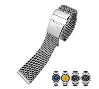 CEKGDB For Breitling Strap Wristband Full Silver With Folding Buckle Bracelet 316L 22mm 24mm Solid Stainless Steel Watchbands, Silver, 24mm