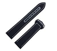 CEKGDB For Omega Strap 300 AT150 Fabric Leather AQUA TERRA 150 Watchband Deployment Buckle 20mm 22mm Nylon Canvas Watch Band(Blk Blk Buckle,22mm)