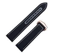 CEKGDB For Omega Strap 300 AT150 Fabric Leather AQUA TERRA 150 Watchband Deployment Buckle 20mm 22mm Nylon Canvas Watch Band(Blk Rose buckle,22mm)