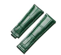 CEKGDB Genuine Leather Strap For Rolex Water Ghost Daytona Yacht Logtype Green Leather Bracelet 20mm Butterfly Buckle Watch Band