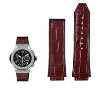 CEKGDB Genuine Leather Watch Band For Hublot Big Bang Series Cowhide Strap Men Wristband With Tools Accessories Black Brown 26 * 19mm (Color : Brown- NO bucke, Size : 26mm-19mm)