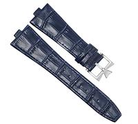 CEKGDB Genuine Leather Watchband For Vacheron Constantin OVERSEAS Series 4500V 5500V P47040 Stainless Steel Buckle 25 * 8 mm Men Watch Strap(Blue-silver)