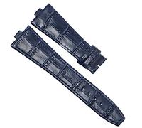 CEKGDB Genuine Leather Watchband For Vacheron Constantin OVERSEAS Series 4500V 5500V P47040 Stainless Steel Buckle 25 * 8 mm Men Watch Strap(Blue-No buckle)