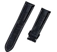 CEKGDB Genuine Real Cow Leather Watch Band Watchband For Breitling Strap For NAVITIMER WORLD Avenger Superocean Belt 22mm Pin Buckle(Black bamboo,Silver Buckle)