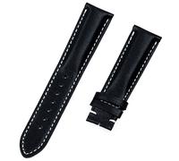 CEKGDB Genuine Real Cow Leather Watch Band Watchband For Breitling Strap For NAVITIMER WORLD Avenger Superocean Belt 22mm Pin Buckle(Black Flat strap,Without Buckle)