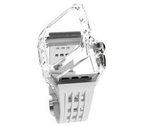 CEKGDB Luxury Glacier Modification Kit，For Apple Watch Series 9 8 7 6 5 4 SE 45MM 44MM Transparent Watch Case Band Accessories Set(F,44MM)