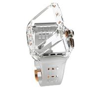 CEKGDB Luxury Glacier Modification Kit，For Apple Watch Series 9 8 7 6 5 4 SE 45MM 44MM Transparent Watch Case Band Accessories Set(B,45MM)