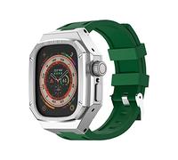 CEKGDB Luxury Metal Watch Case 49mm Modification Kit，for Apple Watch Ultra 49MM Stainless Steel Case Cover，for IWatch 49mm Mod Silicone Strap