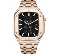 CEKGDB Luxury Stainless Steel Metal Watch Case and Band Mod Kit，For Apple Watch Series 9 8 7 6 SE 5 4，Steel Watch Strap Bezel，For IWatch 44mm 45mm DIY Royal Oak Retrofit
