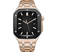 CEKGDB Luxury Stainless Steel Metal Watch Case and Band Mod Kit，For Apple Watch Series 9 8 7 6 SE 5 4，Steel Watch Strap Bezel，For IWatch 44mm 45mm DIY Royal Oak Retrofit