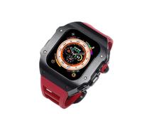 CEKGDB Luxury Watch Case Fluorine Watch Band Mod Kit，For Apple Watch Ultra 8 49mm Upgrade Replace Fluororubber Strap Cover(C)