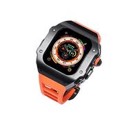 CEKGDB Luxury Watch Case Fluorine Watch Band Mod Kit，For Apple Watch Ultra 8 49mm Upgrade Replace Fluororubber Strap Cover(B)