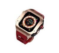 CEKGDB Luxury Watch Case Fluorine Watch Band Mod Kit，For Apple Watch Ultra 8 49mm Upgrade Replace Fluororubber Strap Cover(G)