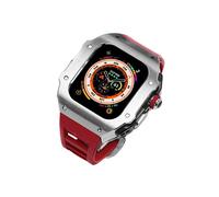 CEKGDB Luxury Watch Case Fluorine Watch Band Mod Kit，For Apple Watch Ultra 8 49mm Upgrade Replace Fluororubber Strap Cover(P)