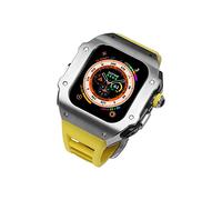 CEKGDB Luxury Watch Case Fluorine Watch Band Mod Kit，For Apple Watch Ultra 8 49mm Upgrade Replace Fluororubber Strap Cover(Q)