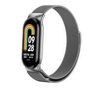 CEKGDB Milanese Loop Strap For Xiaomi Mi Band 8 NFC stainless steel Quick Release belt Correa Miband8 Bracelet Mi band 8 Accessories Watchbands(Gray)