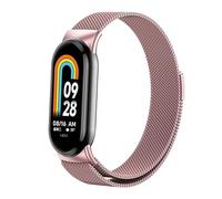 CEKGDB Milanese Loop Strap For Xiaomi Mi Band 8 NFC stainless steel Quick Release belt Correa Miband8 Bracelet Mi band 8 Accessories Watchbands(Rose pink)