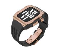CEKGDB Modification Kit Alloy Case Rubber Band，For Apple Watch Band 9 8 7 45mm Upgrade Luxury Stainless Steel Men Case Strap，For IWatch Series 6 5 4 SE 44mm