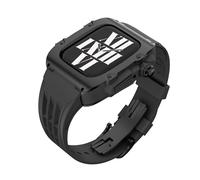 CEKGDB Modification Kit Alloy Case Rubber Band，For Apple Watch Band 9 8 7 45mm Upgrade Luxury Stainless Steel Men Case Strap，For IWatch Series 6 5 4 SE 44mm