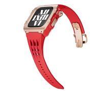 CEKGDB Modification Kit Alloy Case Rubber Band，For Apple Watch Band 9 8 7 45mm Upgrade Luxury Stainless Steel Men Case Strap，For IWatch Series 6 5 4 SE 44mm(P,45MM)