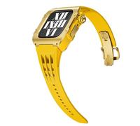 CEKGDB Modification Kit Alloy Case Rubber Band，For Apple Watch Band 9 8 7 45mm Upgrade Luxury Stainless Steel Men Case Strap，For IWatch Series 6 5 4 SE 44mm(K,44MM)