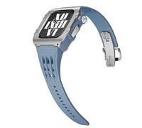 CEKGDB Modification Kit Alloy Case Rubber Band，For Apple Watch Band 9 8 7 45mm Upgrade Luxury Stainless Steel Men Case Strap，For IWatch Series 6 5 4 SE 44mm(V,45MM)