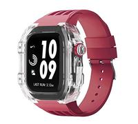 CEKGDB New Upgrade Modification Kit Case，For Apple Watch 45mm Series SE 56 5 4 7 8 44mm Luxury Transparent Mod Kit Fluororubber Strap Band Cover(Style37,45mm)