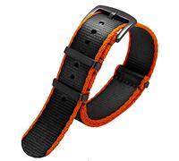 CEKGDB Premium Quality 20mm 22mm Seatbelt Watch Band Nylon Strap For Seiko Mido 007 James Bond Military Striped Replacement Men Watch(A6 black clasp,22mm)