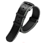 CEKGDB Premium Quality 20mm 22mm Seatbelt Watch Band Nylon Strap For Seiko Mido 007 James Bond Military Striped Replacement Men Watch(A21 black clasp,20mm)