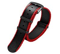 CEKGDB Premium Quality 20mm 22mm Seatbelt Watch Band Nylon Strap For Seiko Mido 007 James Bond Military Striped Replacement Men Watch(A20 black clasp,20mm)