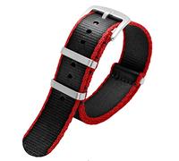 CEKGDB Premium Quality 20mm 22mm Seatbelt Watch Band Nylon Strap For Seiko Mido 007 James Bond Military Striped Replacement Men Watch(A20 silver clasp,20mm)