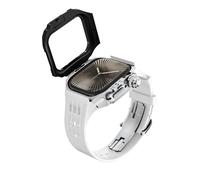 CEKGDB Premium Stainless Steel Case Mod Kit，For Apple Watch Series S10 46mm Watch，Butterfly Buckle Fluororubber Watch Case Strap Upgrade Replacement Parts(Style30)