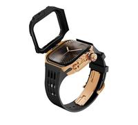 CEKGDB Premium Stainless Steel Case Mod Kit，For Apple Watch Series S10 46mm Watch，Butterfly Buckle Fluororubber Watch Case Strap Upgrade Replacement Parts, Style17, 46 mm