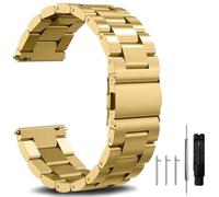 CEKGDB Quick Release Stainless Steel Watch Band Metal Matte brushed Watch Strap 18mm 20mm 22mm Smartwatch Replacement Band Men Women(Gold,18mm)