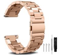 CEKGDB Quick Release Stainless Steel Watch Band Metal Matte brushed Watch Strap 18mm 20mm 22mm Smartwatch Replacement Band Men Women(Rose Gold,22mm)