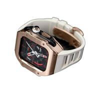 CEKGDB RM Style Stainless Steel Watch Case Silicone Band，For Apple Watch Ultra 8 7 6 5 4 SE Series，Sport Rubber Butterfly Buckle Refit Mod Kit，For Iwatch 49mm 45mm 44mm Series(P,45mm)