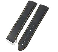 CEKGDB Rubber Silicone Watchband For Omega Seamaster GMT Diver 300 Speedmaster Hamilton 19mm 20mm 21mm 22mm Watch Strap(Black Orange,22mm Golden buckle)