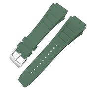 CEKGDB Rubber Watchband 20mm 25mm for Richard Spring Bar Silicone Mille Sport Watch Strap Soft Waterproof Wristband(Green pin buckle)