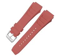 CEKGDB Rubber Watchband 20mm 25mm for Richard Spring Bar Silicone Mille Sport Watch Strap Soft Waterproof Wristband(Red pin buckle)