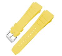 CEKGDB Rubber Watchband 20mm 25mm for Richard Spring Bar Silicone Mille Sport Watch Strap Soft Waterproof Wristband(Yellow pin buckle)