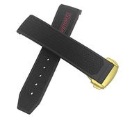 CEKGDB Rubber Watchband 22mm 20mm 19mm 21mm Watch Strap For Omega Speedmaster Heritage Seamaster Silicone Waterproof Sport Bracelet, Red golden, 19mm