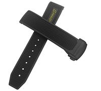 CEKGDB Rubber Watchband 22mm 20mm 19mm 21mm Watch Strap For Omega Speedmaster Heritage Seamaster Silicone Waterproof Sport Bracelet(Yellow black,19mm)