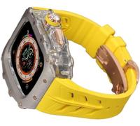 CEKGDB Rugged Rm Titanium Watch Case Rubber Band，For Apple Watch Ultra 2 49mm 45mm 44mm，Men Clear Bezel Sport Watch Strap Stainless Steel Case，For Iwatch 9/8/7/6/5/4/SE Accessories(P,49MM)