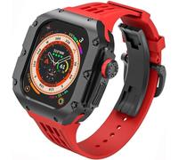 CEKGDB Titanium Watch Case Rubber Band Mod Kit，For Apple Watch Ultra2 Ultra8 49mm Series，Rm Style Men Metal Cover Watch Band Replacement Accessories，For Iwatch 49mm upgrade(C,For Ultra 49MM)