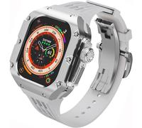 CEKGDB Titanium Watch Case Rubber Band Mod Kit，For Apple Watch Ultra2 Ultra8 49mm Series，Rm Style Men Metal Cover Watch Band Replacement Accessories，For Iwatch 49mm upgrade, D, For Ultra 2