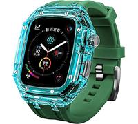 CEKGDB Transparent Lightweight Protective Case Liquid Silicone Belt Material，for Apple Watch 45/44mm, Crystal Clear Rugged Protective Bumper Full Protection，for Iwatch Series 8 7 6 5 4 3 SE(H,44mm)