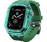 CEKGDB Transparent Lightweight Protective Case Liquid Silicone Belt Material，for Apple Watch 45/44mm, Crystal Clear Rugged Protective Bumper Full Protection，for Iwatch Series 8 7 6 5 4 3 SE