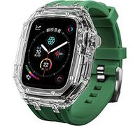 CEKGDB Transparent Lightweight Protective Case Liquid Silicone Belt Material，for Apple Watch 45/44mm, Crystal Clear Rugged Protective Bumper Full Protection，for Iwatch Series 8 7 6 5 4 3 SE