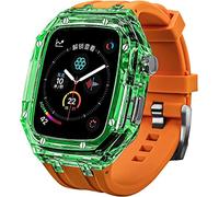 CEKGDB Transparent Lightweight Protective Case Liquid Silicone Belt Material，for Apple Watch 45/44mm, Crystal Clear Rugged Protective Bumper Full Protection，for Iwatch Series 8 7 6 5 4 3 SE